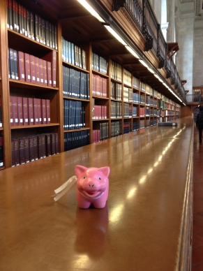 Mr Piggy at the NY Public Library - NYC May 2014